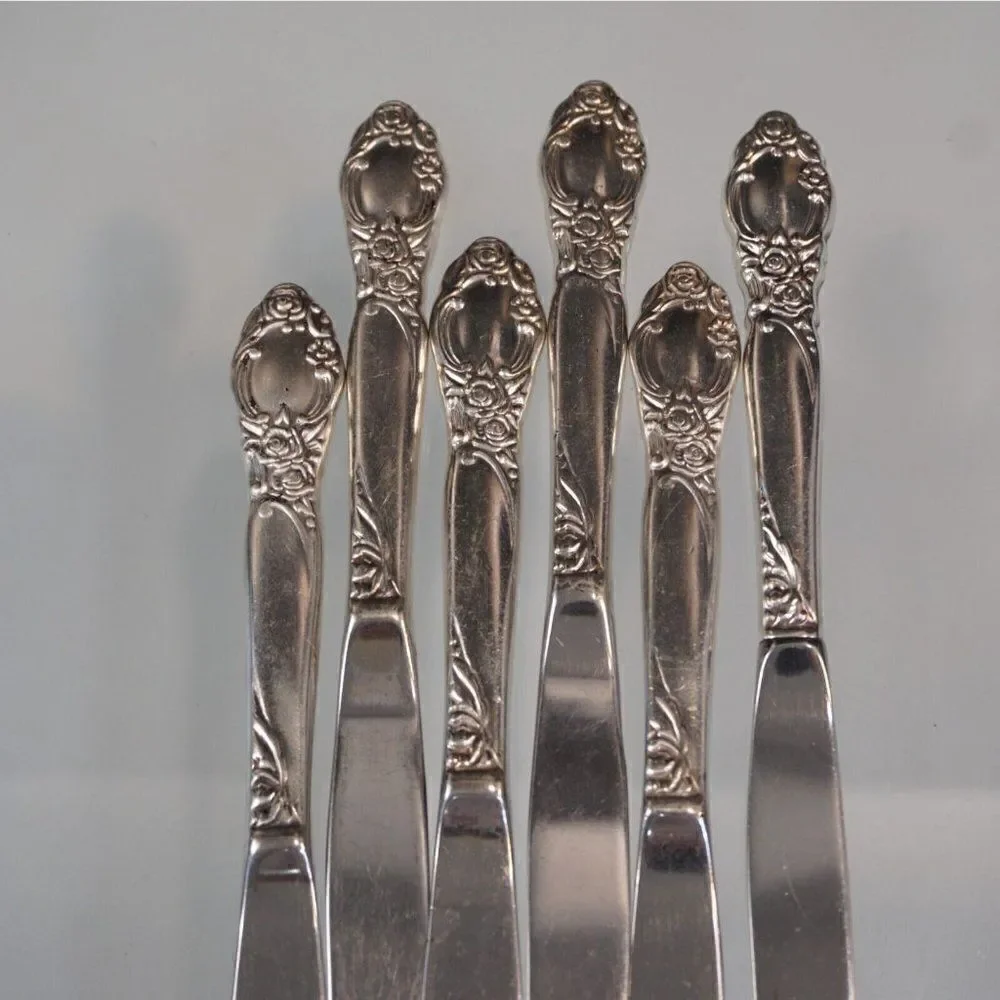 6 Dinner Knives 1953 BALLAD Aka Country Lane Pattern By Community